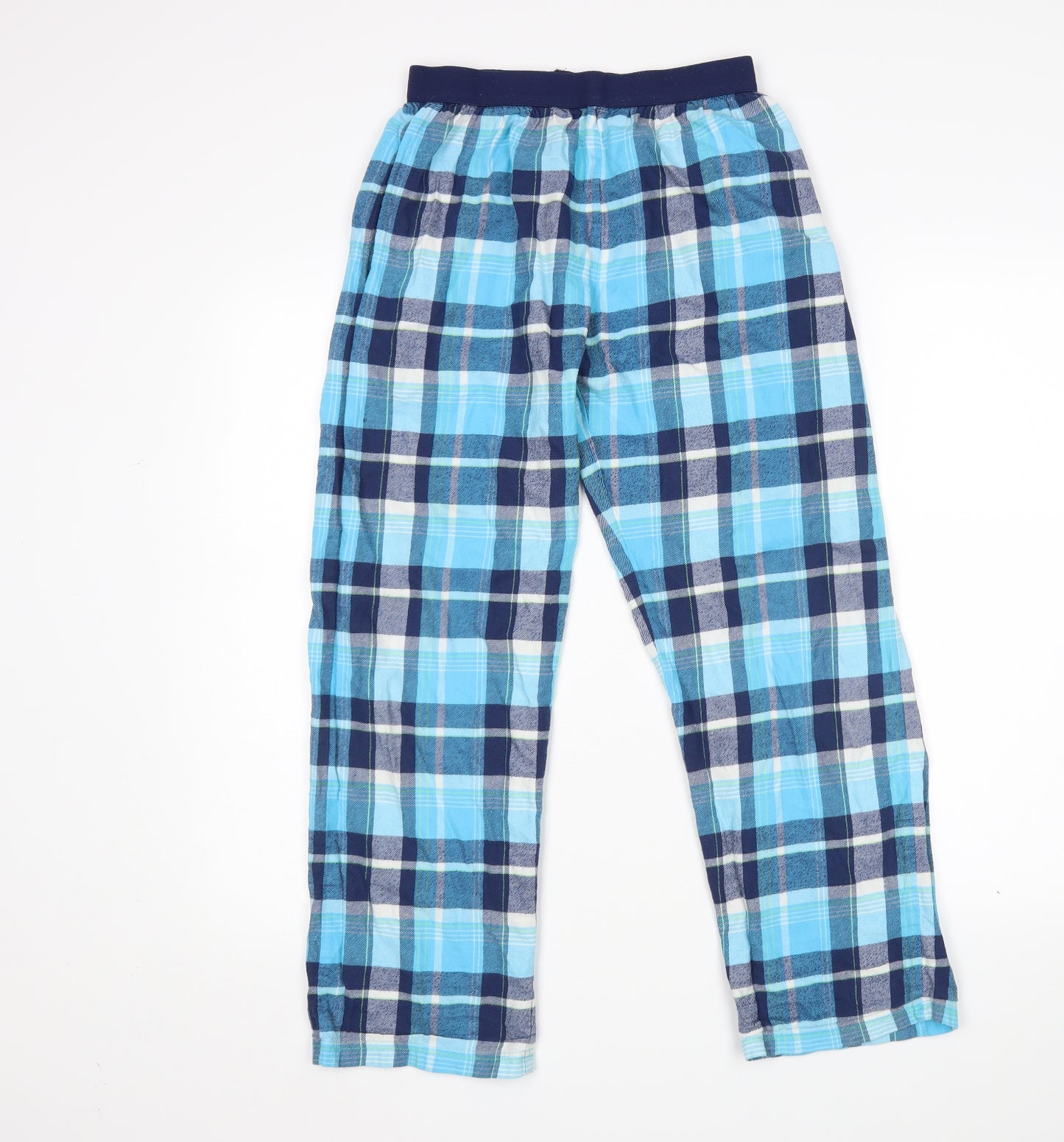M&S Boys Blue Plaid   Pyjama Pants Size 13-14 Years