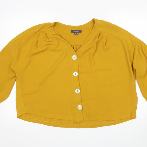 Primark Womens Yellow   Basic Button-Up Size 16