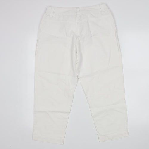 Bona parte Womens White   Cropped Trousers Size 12 L23 in