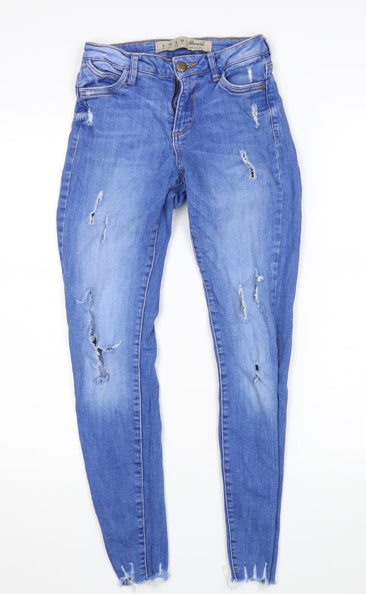 Denim CO Womens Blue Skinny Jeans Size 4 L27 in