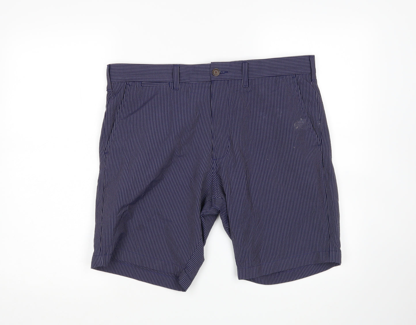 M&S Mens Multicoloured Striped  Chino Shorts Size 36