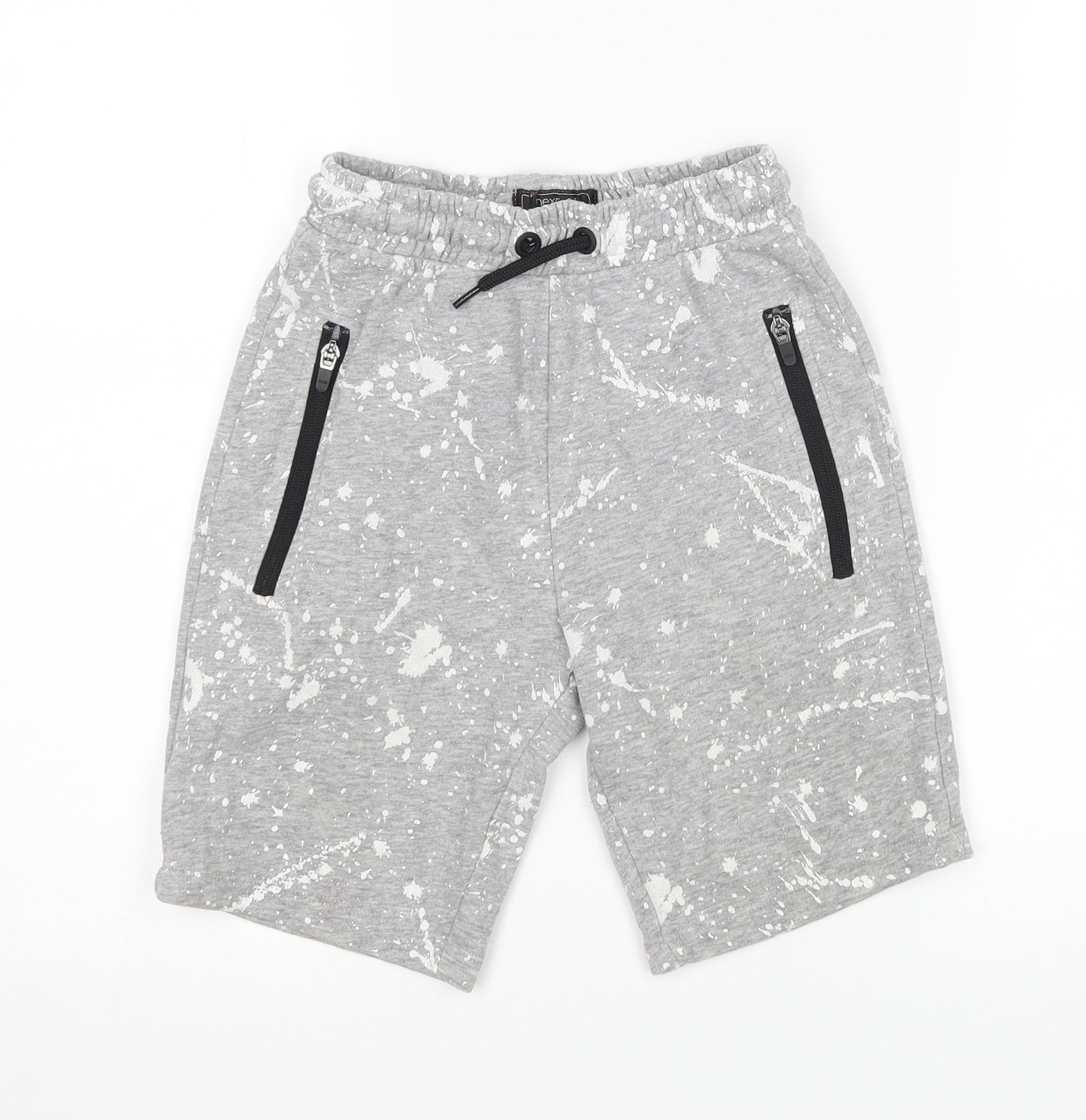 NEXT Boys Grey   Sweat Shorts Size 9 Years - paint splatter