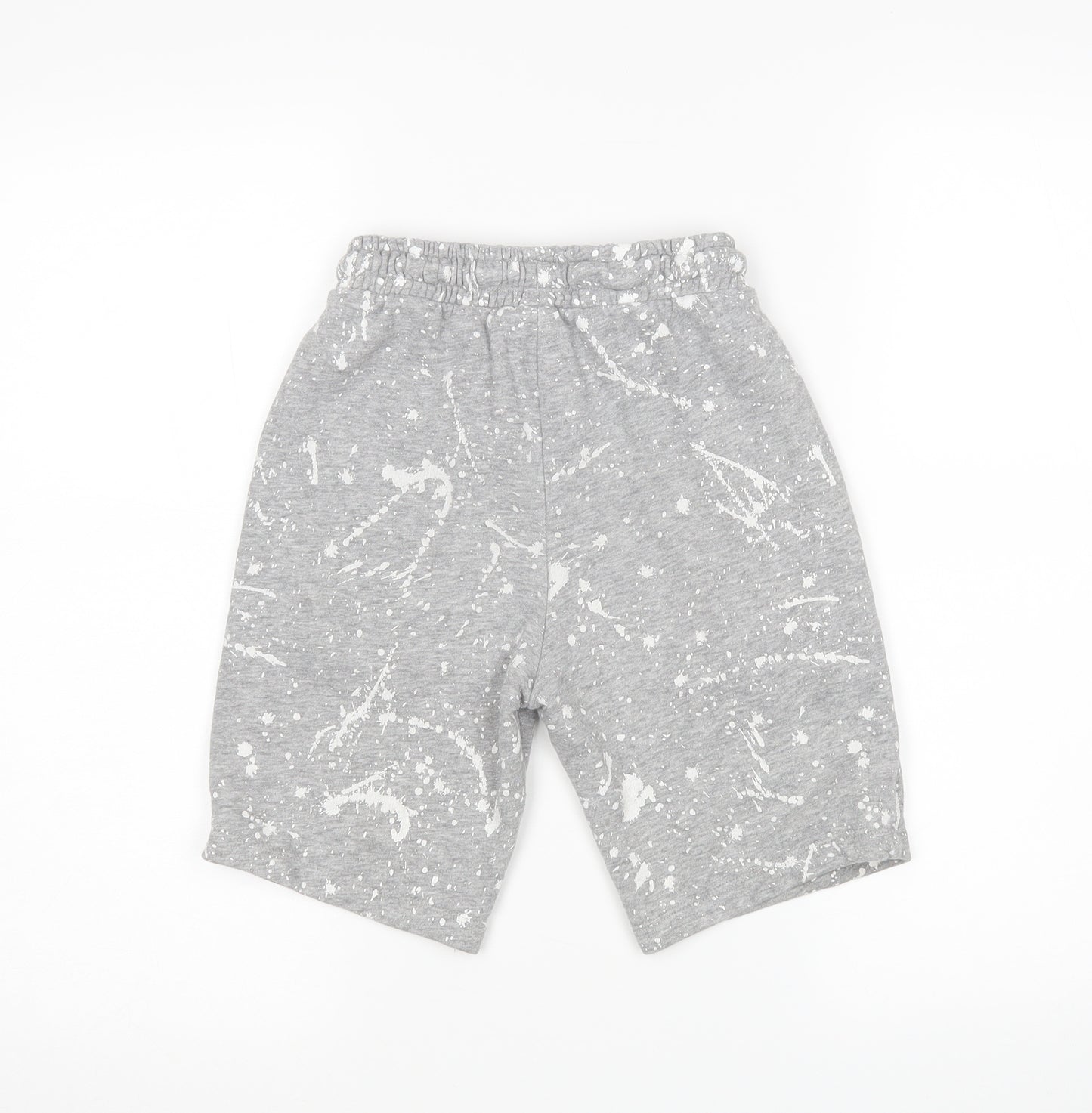NEXT Boys Grey   Sweat Shorts Size 9 Years - paint splatter