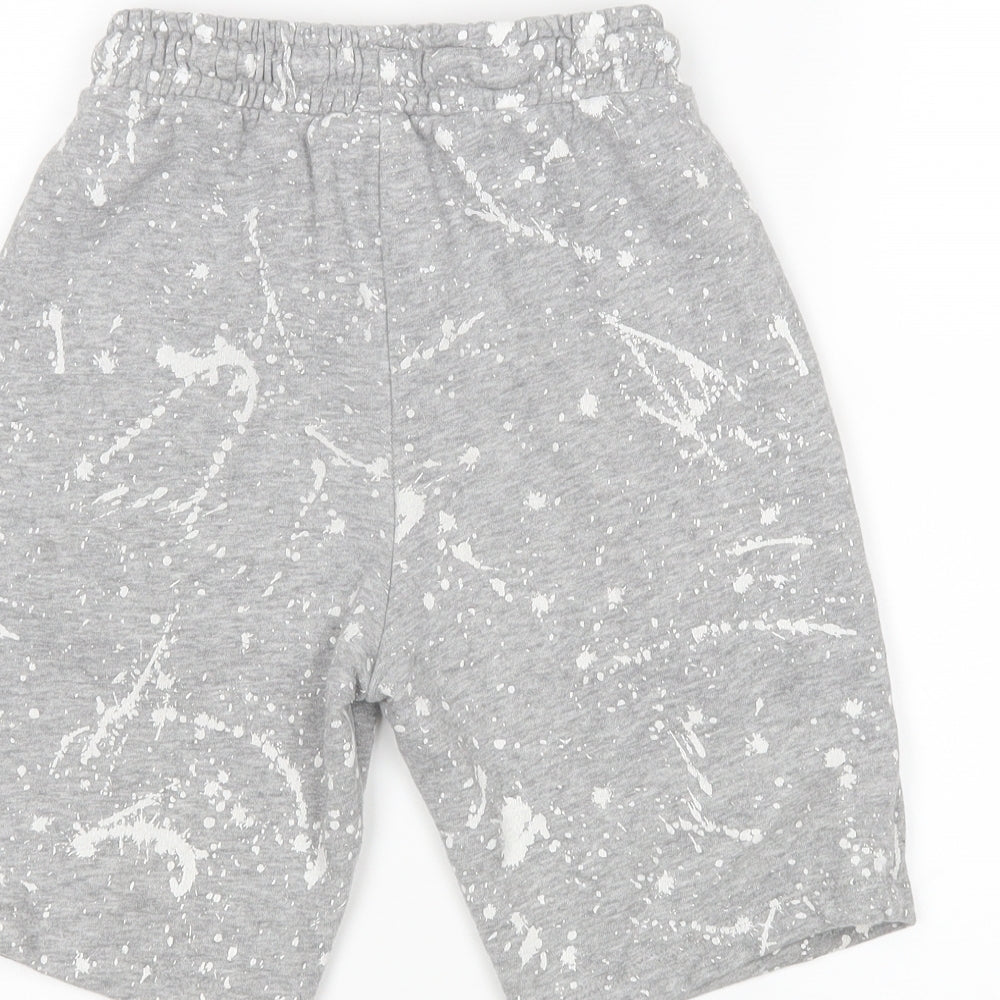 NEXT Boys Grey   Sweat Shorts Size 9 Years - paint splatter