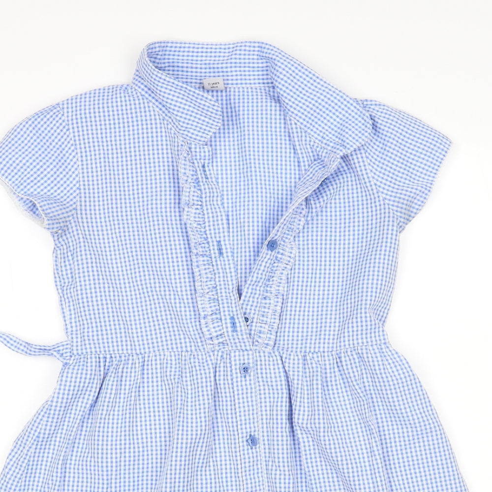 TU Girls Blue Check  A-Line  Size 11 Years  - School Wear