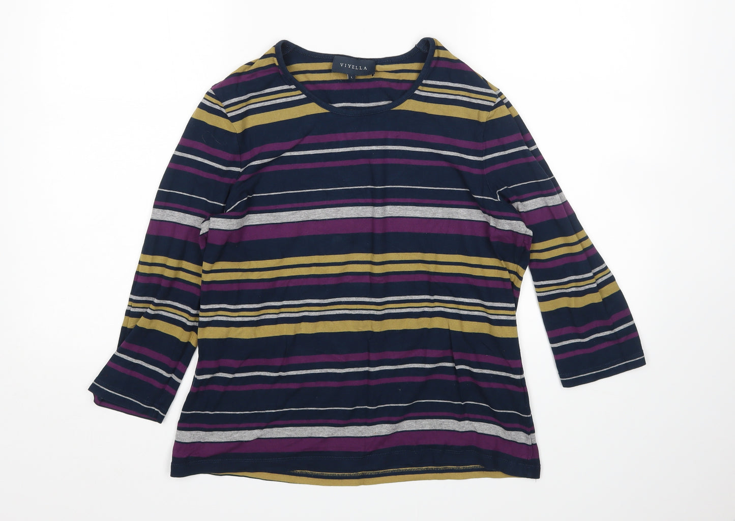 Viyella Womens Multicoloured Striped  Basic T-Shirt Size L