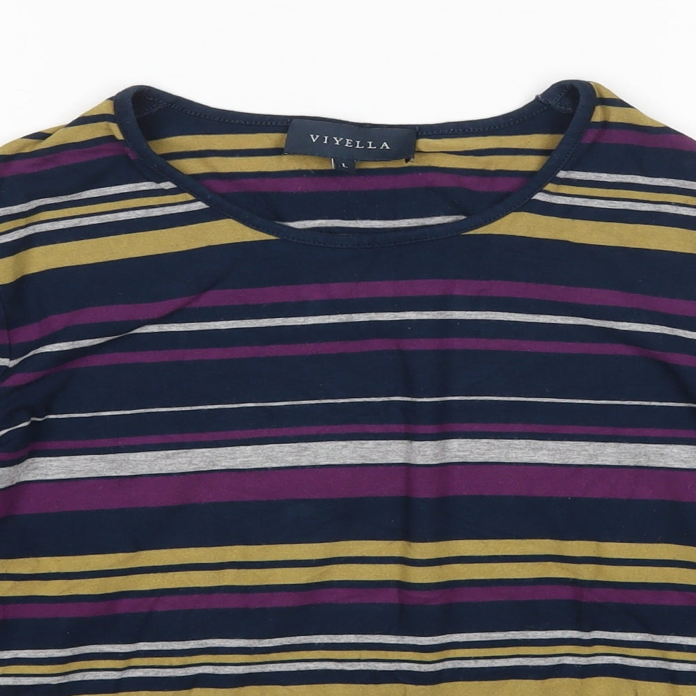 Viyella Womens Multicoloured Striped  Basic T-Shirt Size L