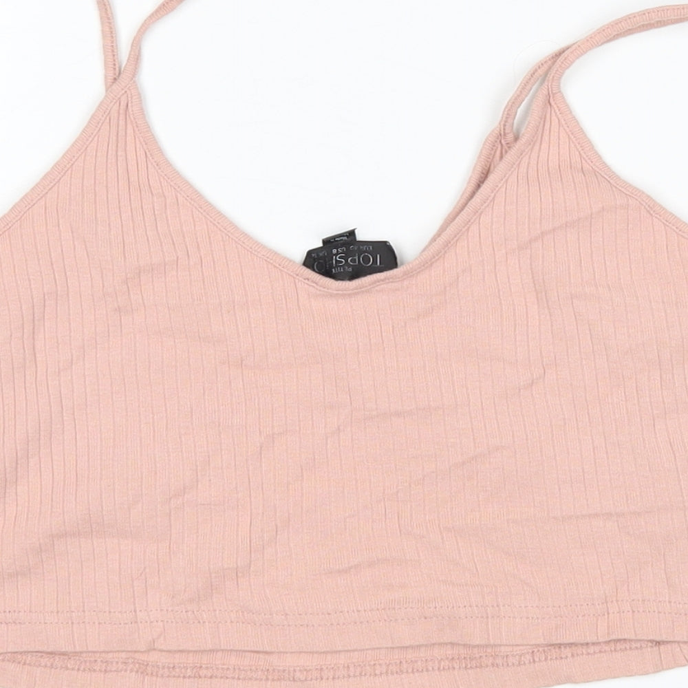 Topshop Womens Pink   Cropped Tank Size 8