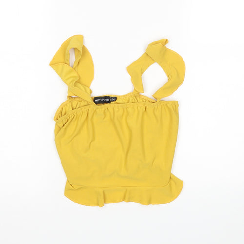 PRETTYLITTLETHING Womens Yellow   Cropped Tank Size 12