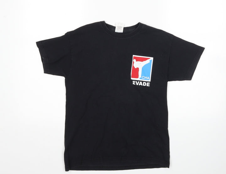 Fruit of the Loom Boys Black   Basic T-Shirt Size 9-10 Years  - Evade Martial Arts