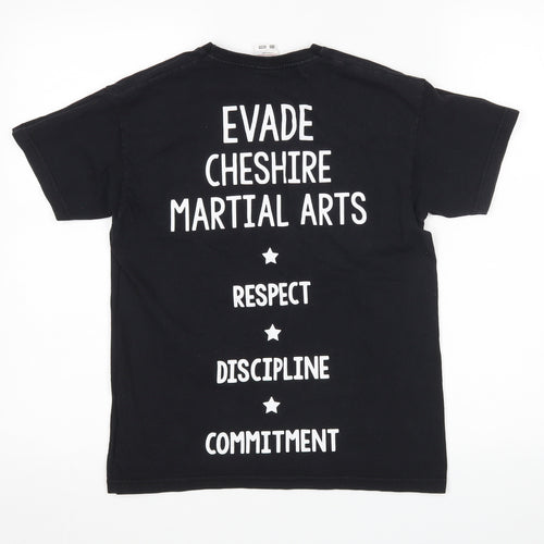 Fruit of the Loom Boys Black   Basic T-Shirt Size 9-10 Years  - Evade Martial Arts