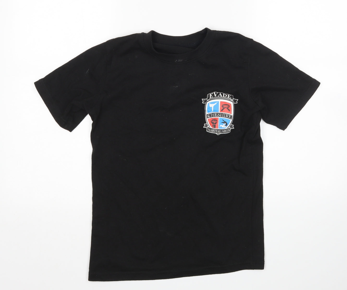 Preworn Boys Black   Basic T-Shirt Size 10 Years  - Evade Martial Arts