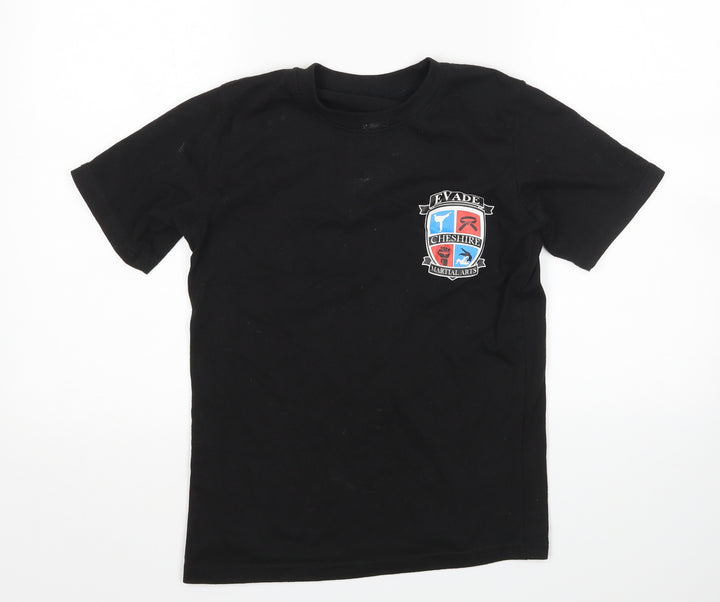 Preworn Boys Black   Basic T-Shirt Size 10 Years  - Evade Martial Arts