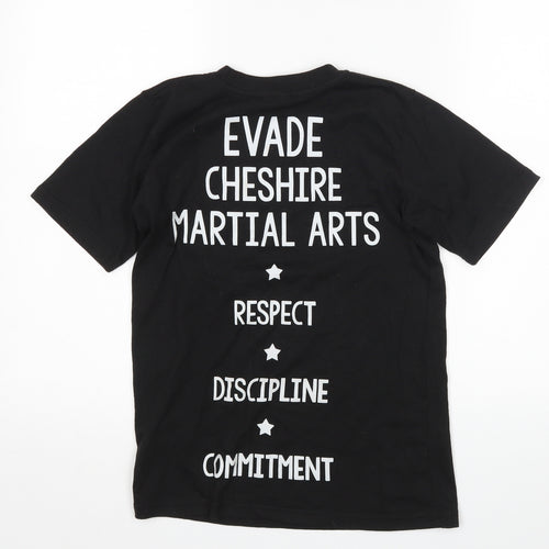 Preworn Boys Black   Basic T-Shirt Size 10 Years  - Evade Martial Arts