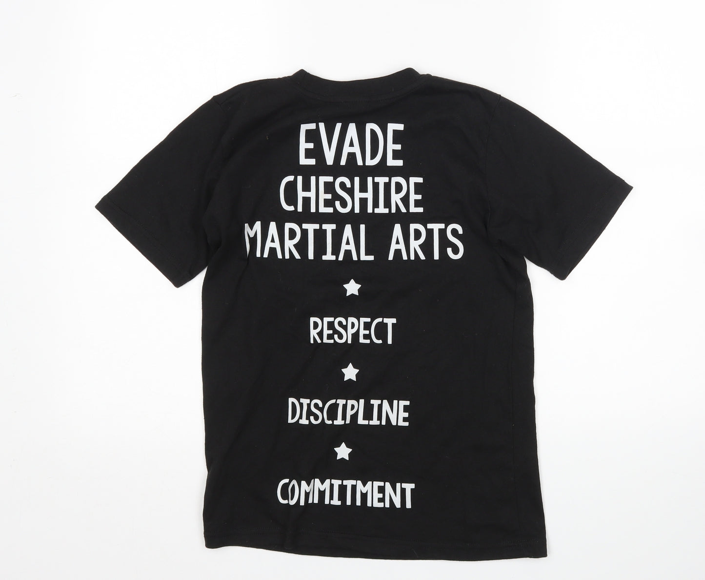 Preworn Boys Black   Basic T-Shirt Size 10 Years  - Evade Martial Arts