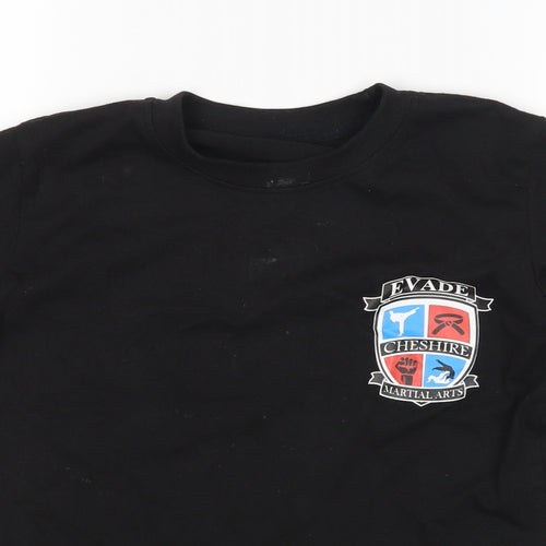 Preworn Boys Black   Basic T-Shirt Size 10 Years  - Evade Martial Arts