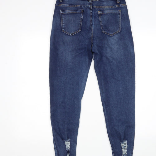 PRETTYLITTLETHING Womens Blue   Skinny Jeans Size 14 L27 in