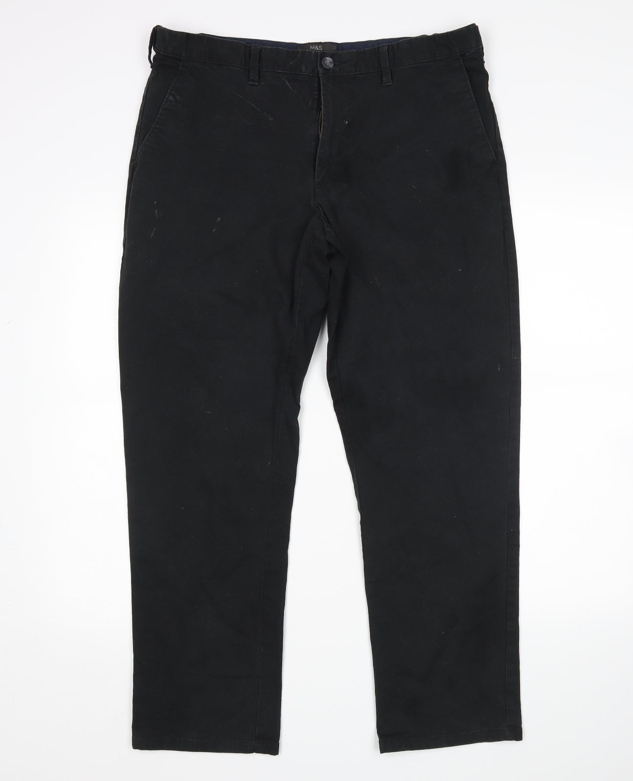 M&S Mens Black   Chino Trousers Size 36 L29 in