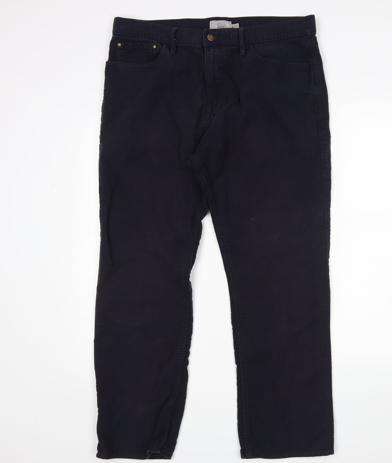 M&S Mens Blue   Chino Trousers Size 36 L29 in