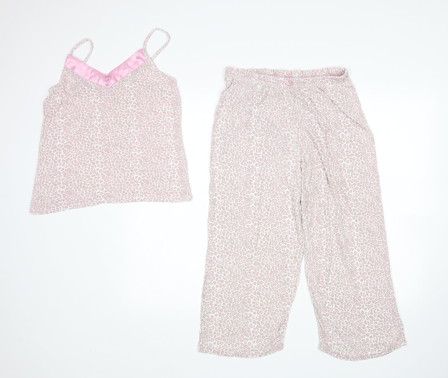 Matalan Womens Pink Animal Print   Pyjama Set Size 14