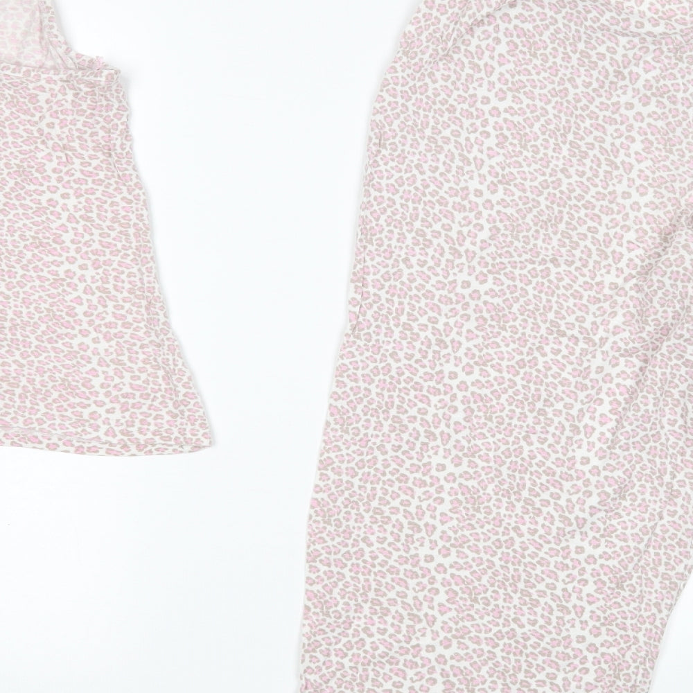 Matalan Womens Pink Animal Print   Pyjama Set Size 14