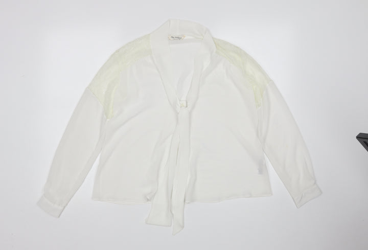 Miss Selfridge Womens White Basic Button-Up Size 6