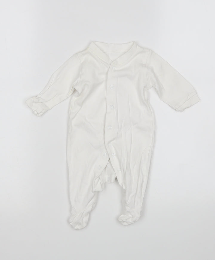 George Baby White Babygrow One-Piece Size 0-3 Months