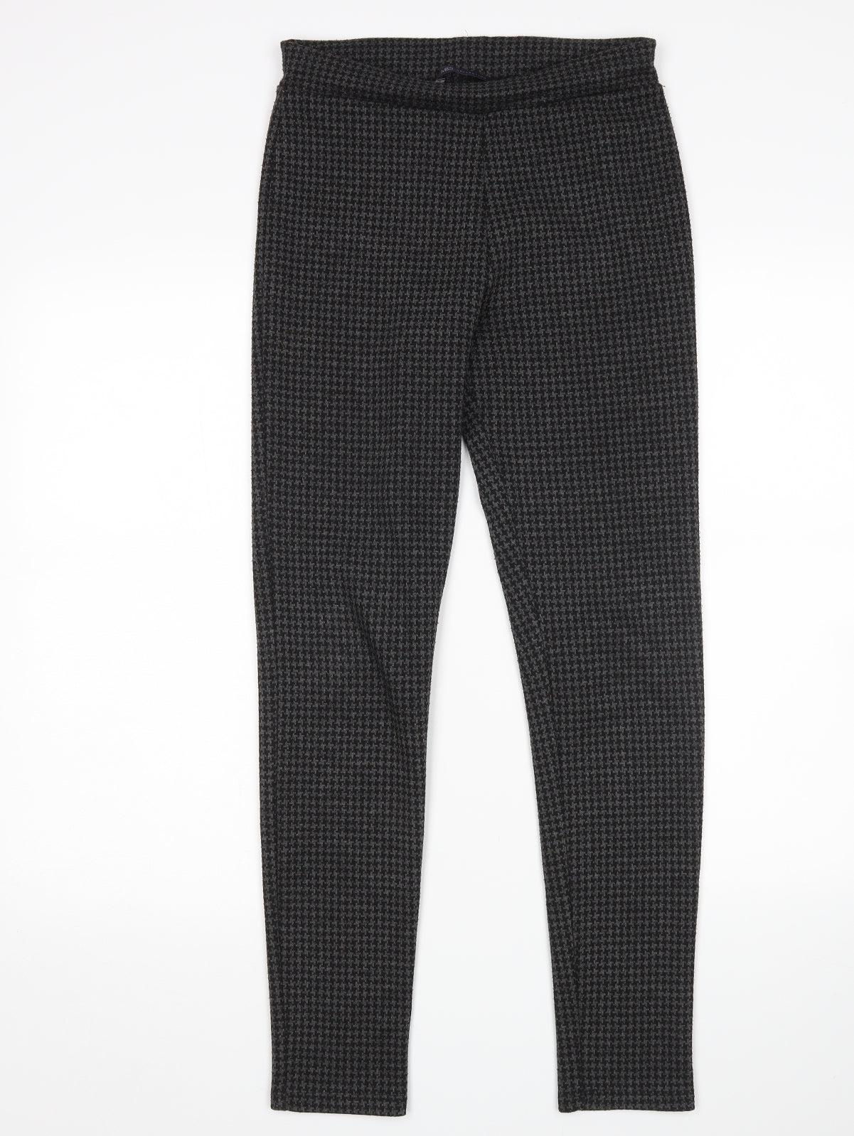 M&S Womens Grey Houndstooth  Capri Leggings Size 8 L29 in