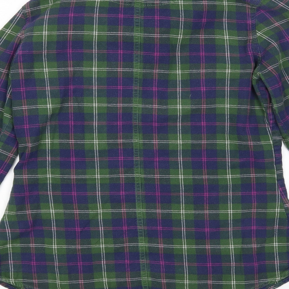 MUSTO Womens Multicoloured Plaid  Basic Button-Up Size 10