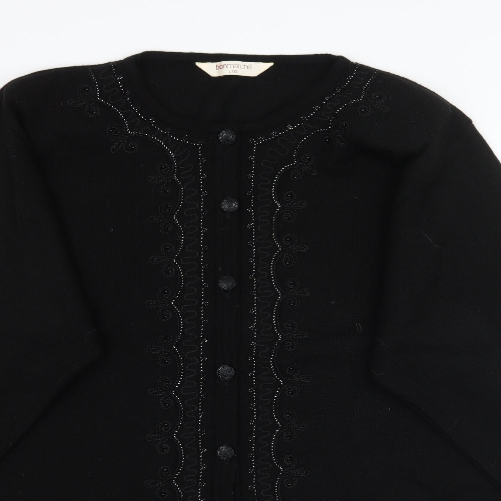 Bonmarché Womens Black  Knit Cardigan Jumper Size L