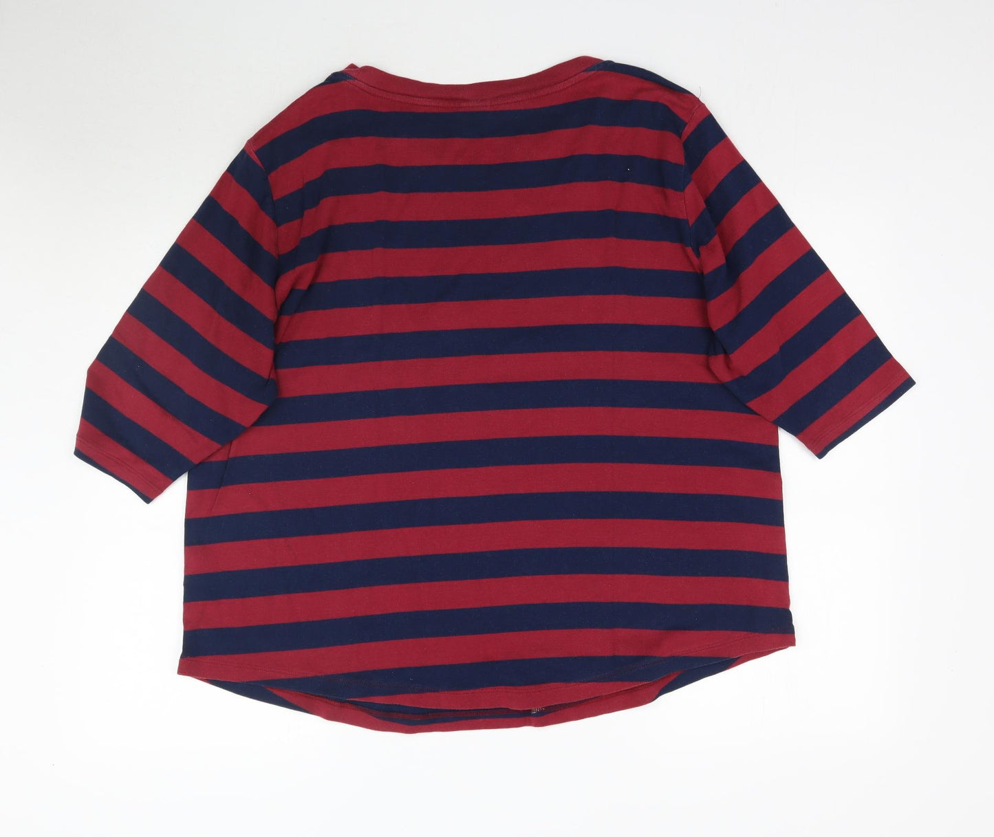 Cotton Womens Multicoloured Striped  Basic T-Shirt Size 24