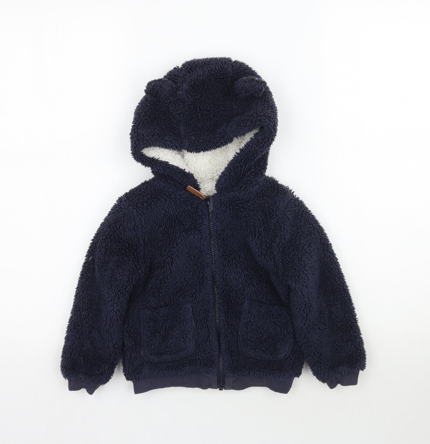 John Lewis Boys Blue   Full Zip Hoodie Size 2-3 Years