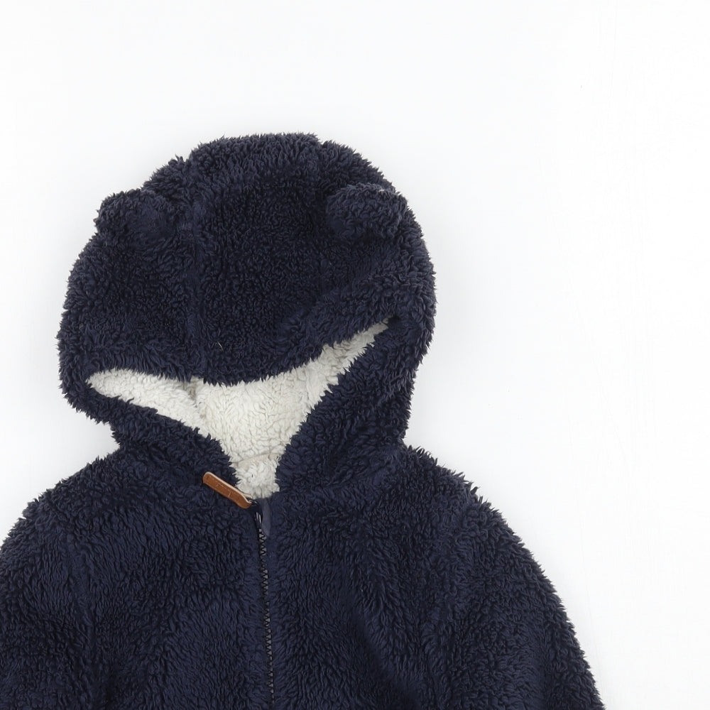 John Lewis Boys Blue   Full Zip Hoodie Size 2-3 Years