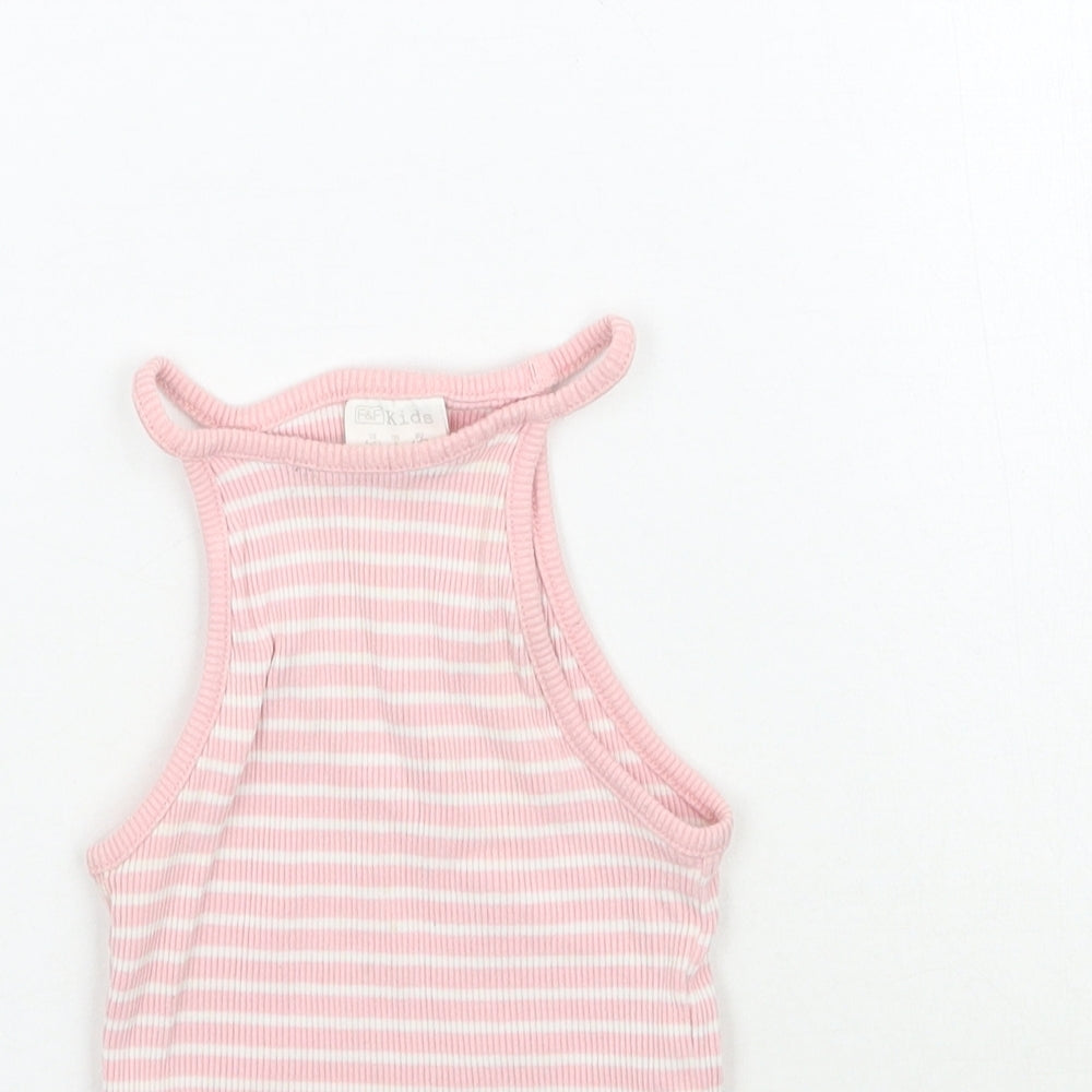 F&F Boys Pink Striped  Basic Tank Size 4-5 Years