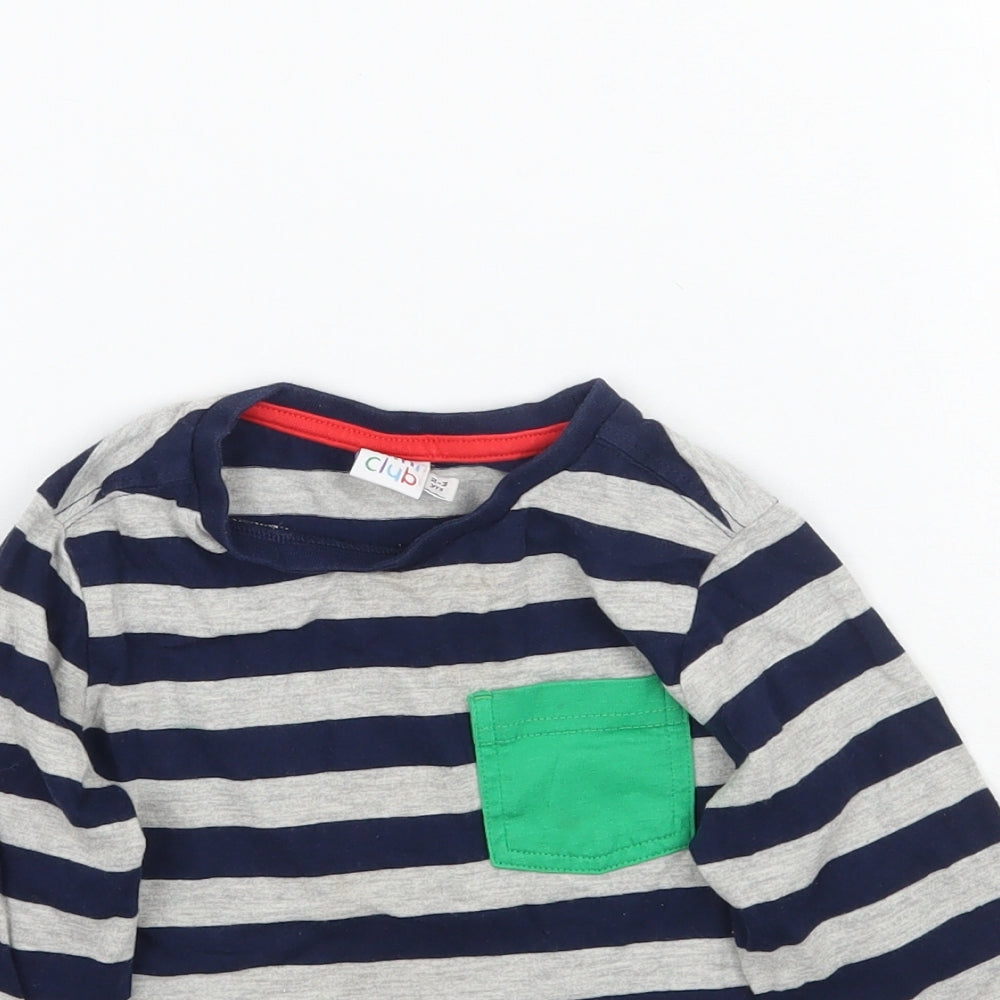 Mini Club Boys Multicoloured Striped  Basic T-Shirt Size 2-3 Years