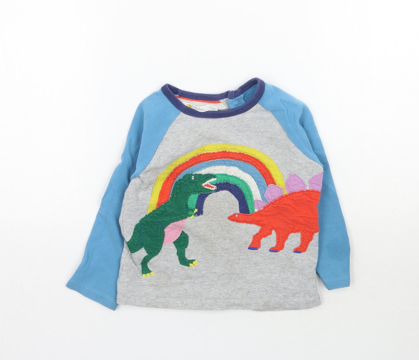 Baby Boden Boys Multicoloured   Basic T-Shirt Size 2-3 Years  - Dinosaurs Rainbow