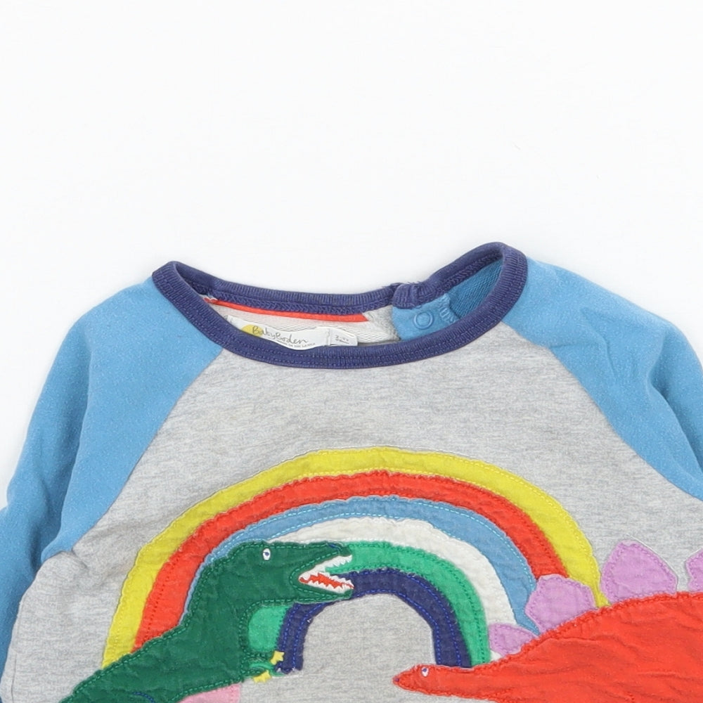 Baby Boden Boys Multicoloured   Basic T-Shirt Size 2-3 Years  - Dinosaurs Rainbow