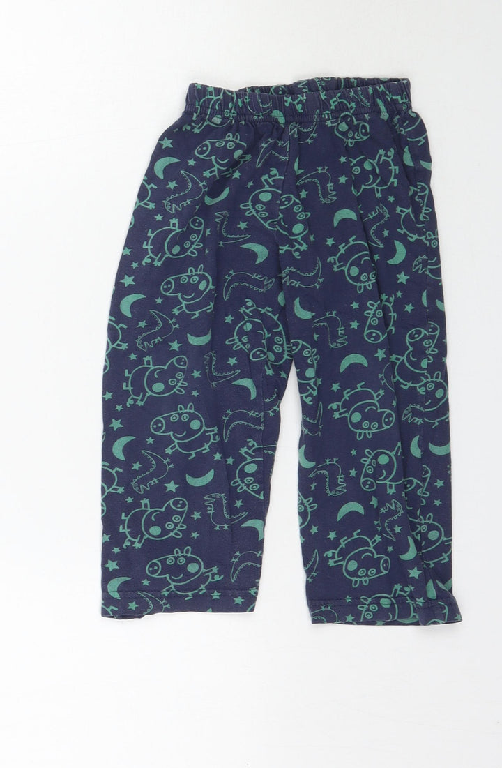 Preworn Baby Blue Solid Pyjama Pants Size 18-24 Months - Peppa Pig George Dinosaur