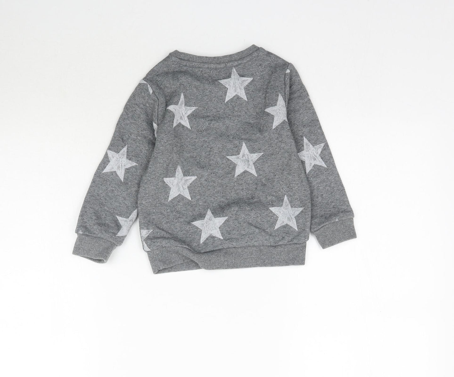 Marks and Spencer Boys Grey   Pullover Sweatshirt Size 2-3 Years  - Star pattern