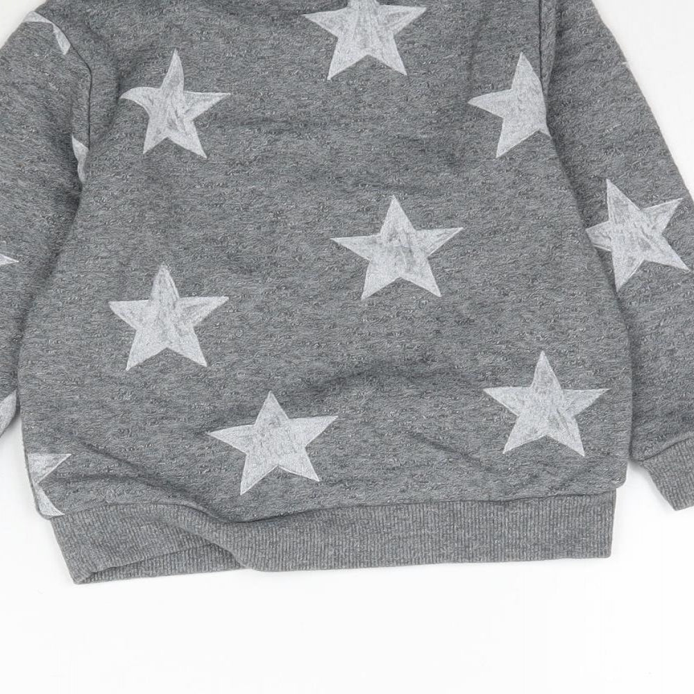 Marks and Spencer Boys Grey   Pullover Sweatshirt Size 2-3 Years  - Star pattern