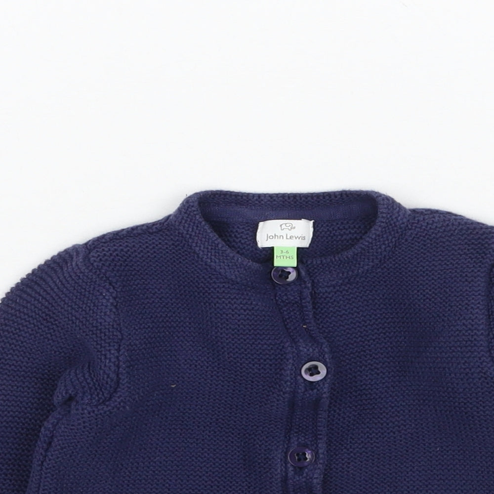 John Lewis Baby Blue  Knit Cardigan Jumper Size 3-6 Months