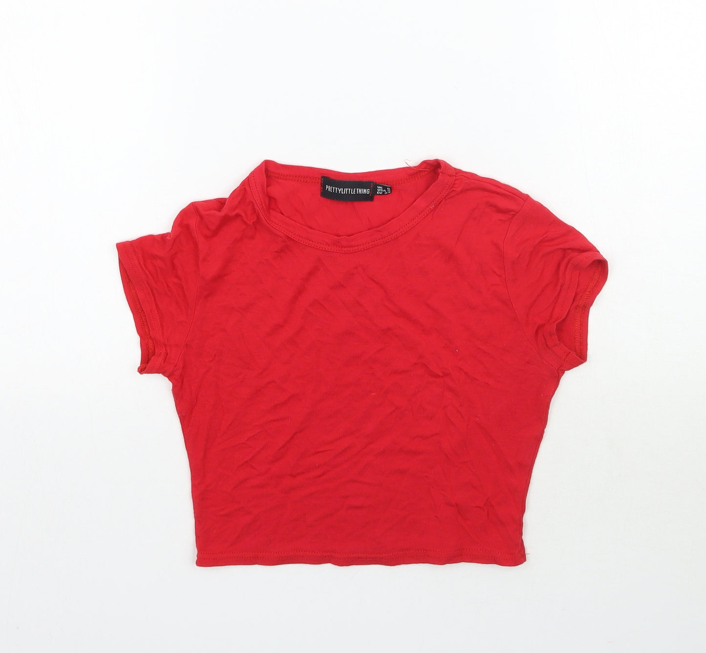 Pretty Little Thing Womens Red   Basic T-Shirt Size 6