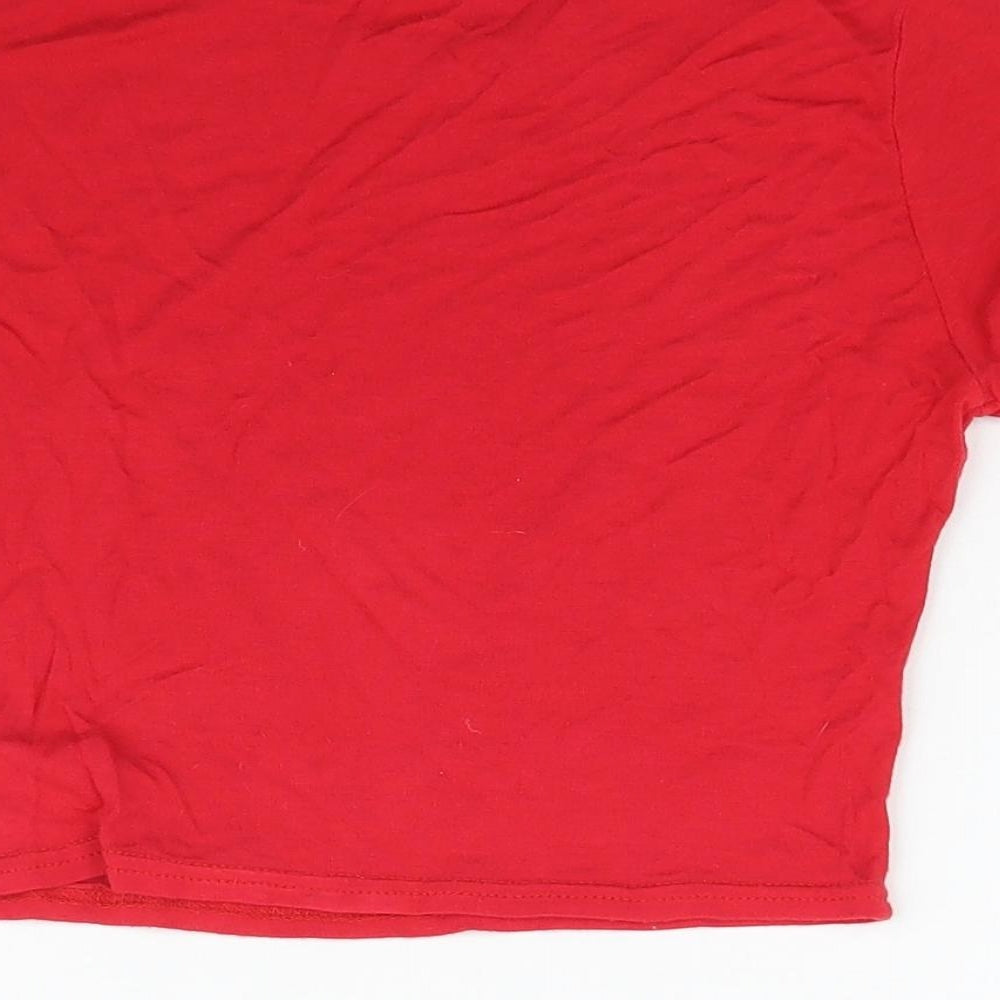 Pretty Little Thing Womens Red   Basic T-Shirt Size 6