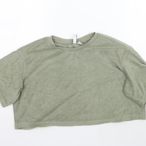 H&M Womens Green   Cropped T-Shirt Size S