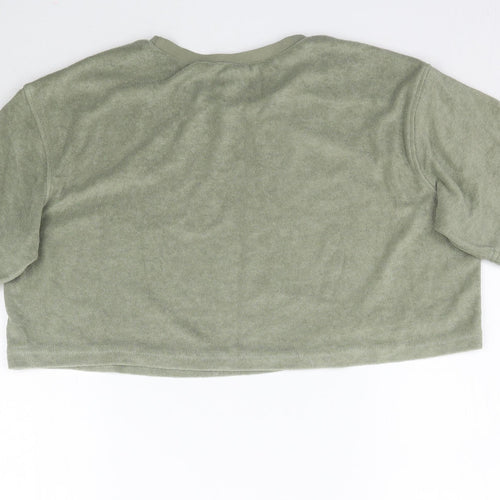 H&M Womens Green   Cropped T-Shirt Size S