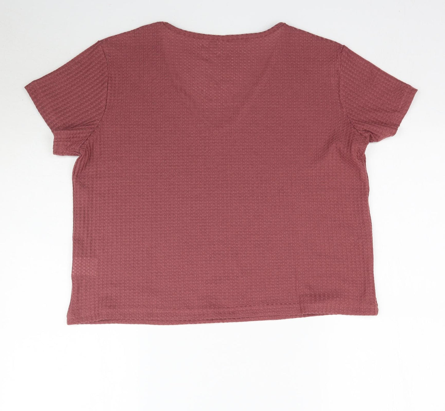 SheIn Womens Pink   Basic T-Shirt Size M  - Waffle Texture