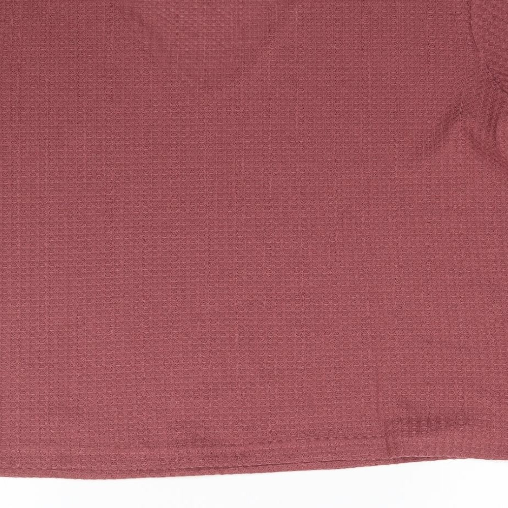 SheIn Womens Pink   Basic T-Shirt Size M  - Waffle Texture
