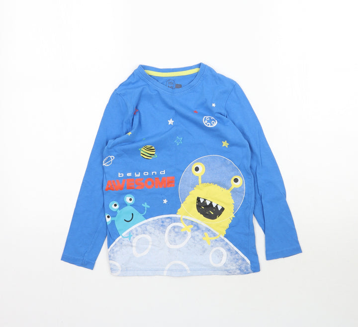 Preworn Boys Blue Pyjama Top Size 7 Years - Beyond awesome Alien