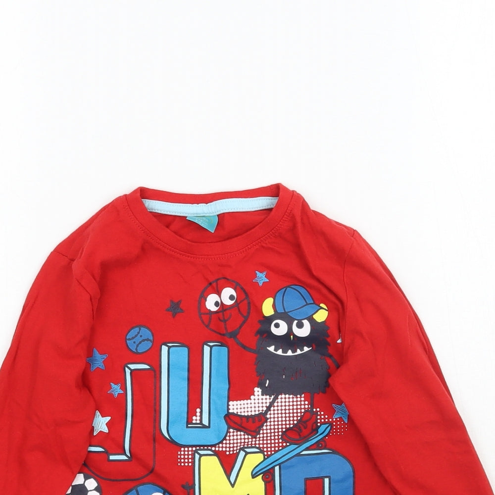 Little Kids Boys Red   Basic T-Shirt Size 6 Years  - Jump