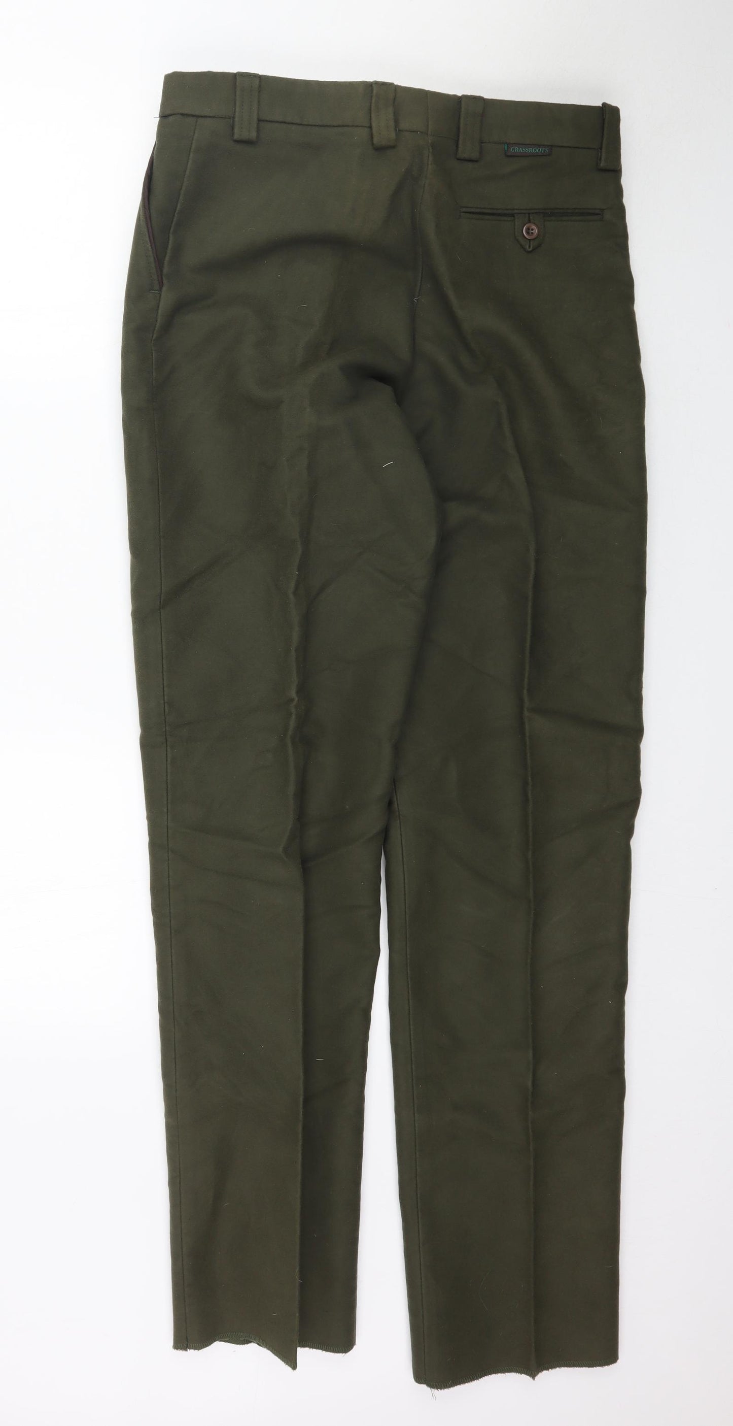 Grassroots Mens Green   Trousers  Size 34 L34 in - Moleskin